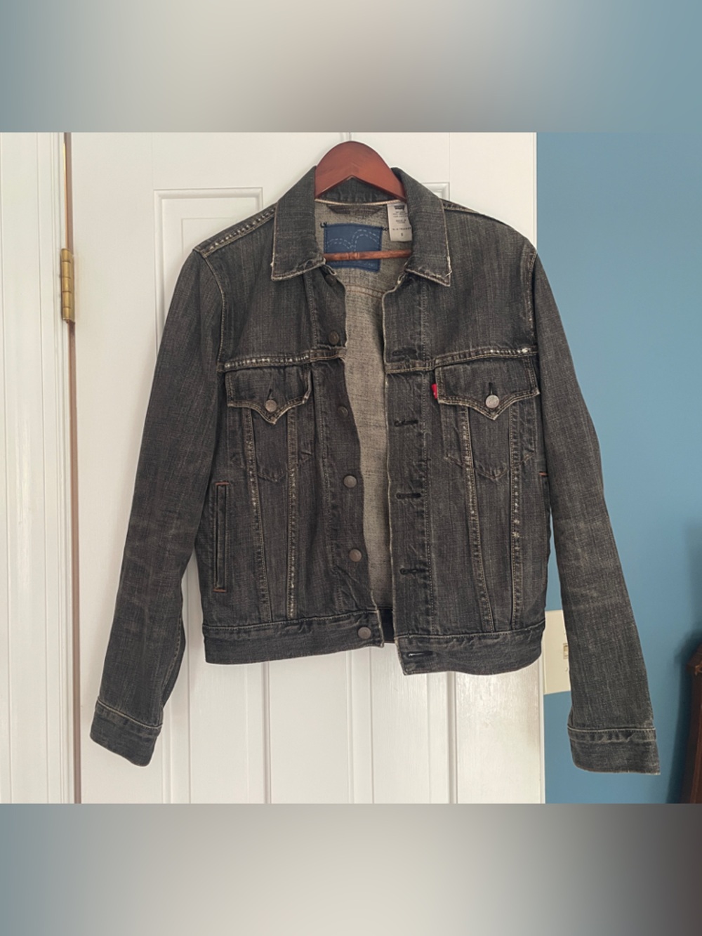 Dark Wash Denim Jacket - Slim Trucker Small